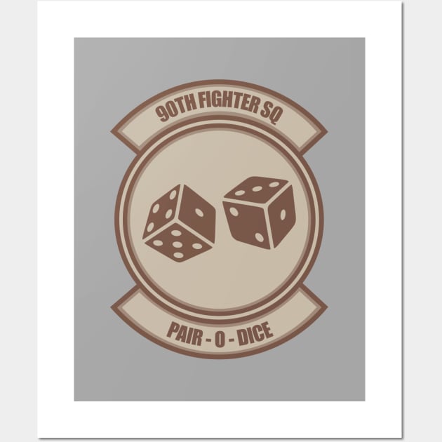 90th Fighter Squadron Patch (desert subdued) Wall Art by Tailgunnerstudios